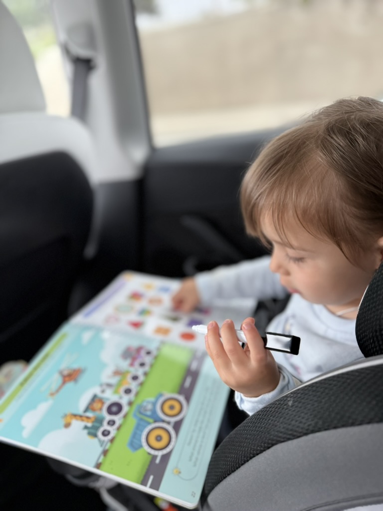 Baby using wet-erase marker