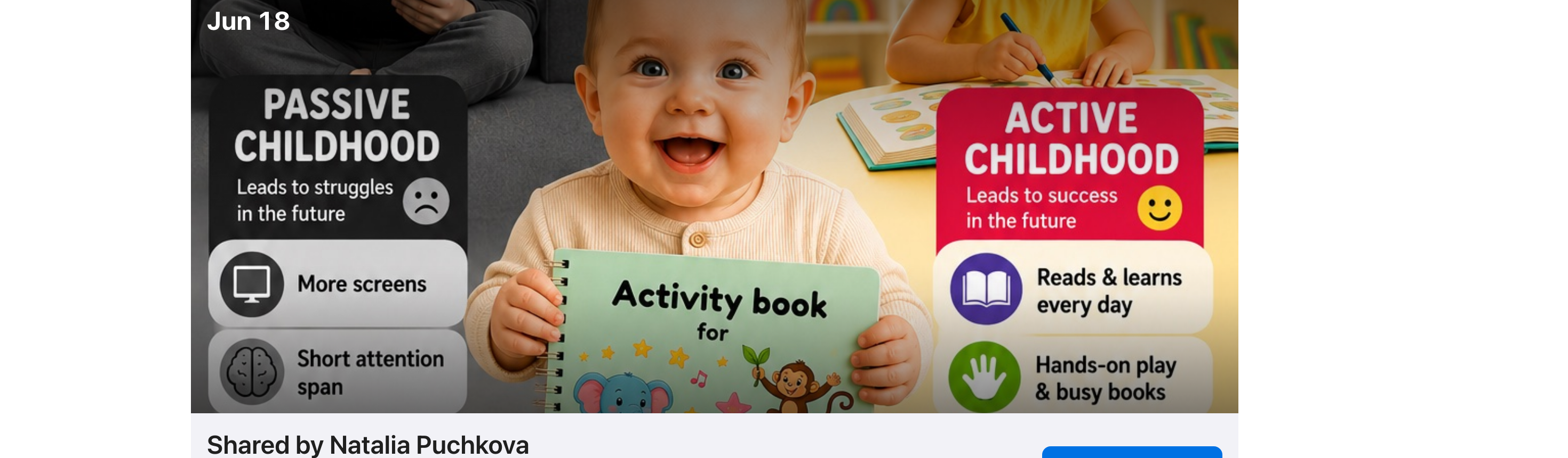 Passive Childhood vs Active Childhood — busy books lead to success